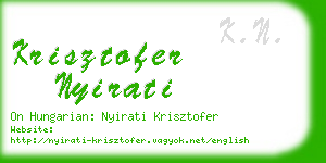 krisztofer nyirati business card